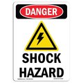 Signmission Safety Sign, OSHA Danger, 5" Height, Shock Hazard, Portrait OS-DS-D-35-V-2324